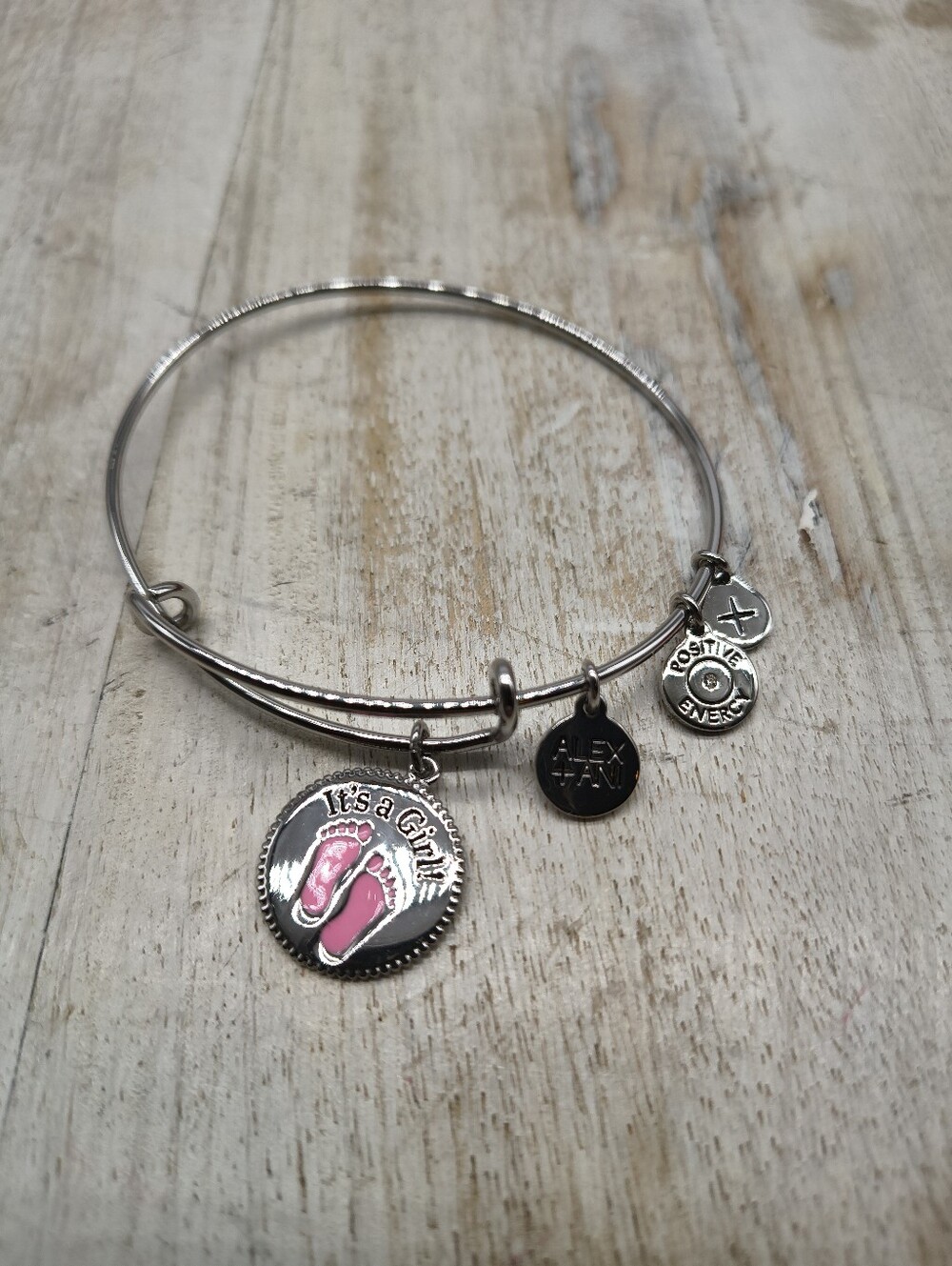 Alex & Ani Silver-Tone It's A Girl Bracelet